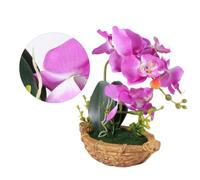 Parliky Bonsái de Orquídea Artificial Púrpura de Gran Tamaño para Hogar y