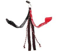 Parliky Borla Decorativa para Manillar de Motocicleta Flecos, Cinta de Tela Negra y Roja Cierre de Cobre, Accesorio para Decoración de Motocicletas y Personalización del Manillar