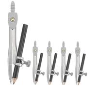 Parliky Brújula Matemática 5 Piezas Punta Dura y Mango Antideslizante, Herramienta Dibujo Círculos para Escuela, Oficina y Carpintería, Kit de Dibujo Técnico para Estudiantes