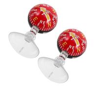Parliky Brújula para Coche de Bola Roja 38 Mm Ventosa 2 Piezas, Brújula Portátil para Salpicadero, Indicador de Alta Visibilidad para Vehículos, SUV y Embarcaciones