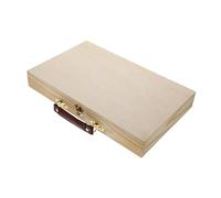 Parliky Caja de Madera Portátil para Pigmentos y Pinturas Estuche Ligero con Cierre Seguro y Asa Resistente Organizador Multifuncional para Herramientas Artísticas para Acuarelas y Óleos