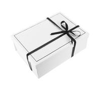 Parliky Caja de Plegable con Tapa y Lazo Blanco Diseño Elegante y Reutilizable para Cumpleaños Bodas Navidad y Fiestas Montaje Rápido y Práctico para Presentaciones Memorables