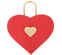 Parliky Caja Joyero Corazón para Anillos y Collares Diseño Compacto y Portátil Práctica Apertura Fácil Caja Regalo Joyas para Compromisos y Aniversarios Color Burdeos Elegante