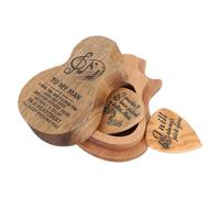 Parliky Caja Organizadora de Madera para Púas de Guitarra Estuche Compacto con 2 Púas Soporte Práctico para Almacenamiento y Transporte Adecuado para Músicos y Regalos para