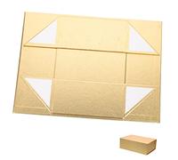 Parliky Caja Rectangular de Cartón con Cierre Magnético Dorada de 30 X 20 X 8 Cm Caja Multiusos para Fiestas Exhibición de Dulces Y Flores