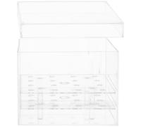 Parliky Caja Transparente para Flores Preservadas 16 Agujeros, Acrílico Resistente, Tamaño 20x20x15 Cm, Estuche Cuadrado para Arreglos Eternos y Decoración de Regalos