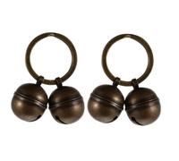 Parliky Campanas para Collar de Perro y Gato de Cobre, Llavero Retro Anilla Plana 30mm, 2 Piezas, Accesorios para Entrenamiento y Decoración de Mascotas Pequeñas