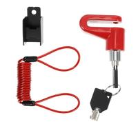 Parliky Candado Antirrobo de Freno de Disco para Moto con Cable Recordatorio Rojo Cerradura de Acero Resistente y Alta Temperatura Seguridad para Bicicletas y Motocicletas