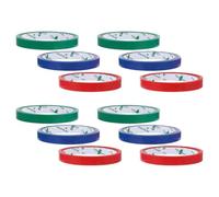 Parliky Cintas para Sellar Bolsas de Verduras y Alimentos 12 MM 12 Rollos 4 Rojas 4 Azules 4 Verdes Recargas de Cinta PET para Selladora de Bolsas Supermercados y Hogar