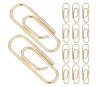Parliky Clips Metálicos Dorados Pequeños de 15 Mm, Mini Clips Ovalados para Papel, Paquete de 200 Unidades para Manualidades, Oficina, Escuela y Organización de Documentos