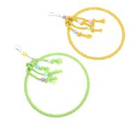 Parliky Columpios para Pájaros de Cuerda de Algodón Trenzada, Perchas Redondas 2 Piezas, Tamaño Mediano, Columpio Colgante para Jaula, Juguetes para Periquitos, Cacatúas y Canarios