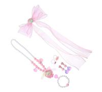 Parliky Conjunto de Sirena con Pulsera de Perlas Collar de Conchas Anillo y Pendientes sin Perforar Accesorios Adorables para Fiestas y Disfraces