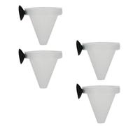 Parliky Contenedor de Alimento para Peces Fácil de Instalar y Limpiar Ventosa Diseño Hueco 4 Piezas Taza de Alimentación, para Lombrices de Tierra, de Plástico Blanco, Color Aleatorio