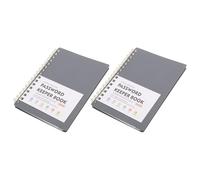 Parliky Cuaderno Organizador de Contraseñas con Espiral A6, Tamaño Pequeño, Color Gris, 2 Unidades, Libro Alfabético con Pestañas para Registro de Cuentas en Línea, Uso Personal y