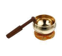 Parliky Cuenco de Meditación de Cobre y Madera, Estilo Tibetano, Set, Adecuado para Yoga y Relajación Terapéutica Color Aleatorio
