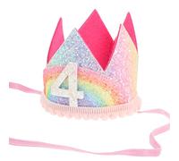 Parliky De Arcoiris De Cumpleaños Flor De Cumpleaños Sombreros De Niños Gorra De Fiesta De Princesa 1er Cumpleaños Niña Cumpleaños Del Principito Tela Bebé Número Sombrero De