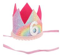 Parliky De Arcoiris De Cumpleaños Mini Sombrero De Cumpleaños Gorra De Fiesta De Princesa Cumpleaños Del Principito Diadema Número Niño Sombrero De Tela Pequeña Princesa