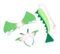 Parliky Diadema de Dinosaurio y Alas de Pterodáctilo de Tela Set de 3 Piezas para Disfraces Infantiles Fiestas Temáticas y Sesiones de Fotografía Color Rosa