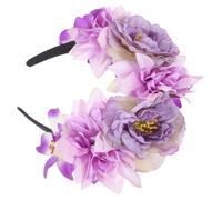 Parliky Diadema de Flores Simuladas Púrpura Diseño de Peonía, Accesorio Cabello de Tela Retro y Elegante para Diversas Ocasiones y Viajes