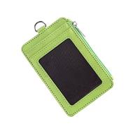 Parliky Funda Portatarjetas de PU Cuero Soporte Identificativo Colgante para Múltiples Tarjetas Protección y Rápido Verde