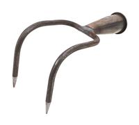 Parliky Gancho para Herramientas Agrícolas de Jardinería de Interior Doble Punta, Cabezal de Rastrillo Pequeño de Metal, Herramienta Manual para Cultivo del Suelo y Desherbado en Jardín y