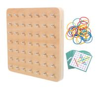 Parliky Geoplano de Madera 15 CM Clavijas para Aprendizaje Temprano y Matemáticas Herramienta Educativa Preescolar para Juego Interactivo Familiar para Desarrollar Creatividad y