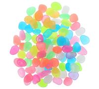 Parliky Guijarros Luminosos Que Brillan Oscuridad para Jardín y Acuario, 100 Piezas Multicolor de Resina, Decoraciones para Exteriores, Macetas y Paisajismo, Piedras Color Color Aleatorio