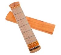 Parliky Guitarra De Bolsillo Portátil 6 Trastes, Mástil De Práctica Para Principiantes, Mini Guitarra Acabado Veta De Madera, Herramienta De Aprendizaje y Entrenamiento De Acordes Para Niños y Adultos