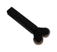 Parliky Herramienta de torno, rueda moleteada de torno de metal, rueda de moleteado doble, corte preciso, acero negro, para aluminio y cobre, 26 mm x 8 mm, 1 pieza