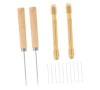 Parliky Herramientas para Replantar Cabello Muñecas con Mango Ergonómico de Madera Falsa Agujas Intercambiables de Cobre para DIY Kit de Precisión para Hacer Pelucas y Manualidades
