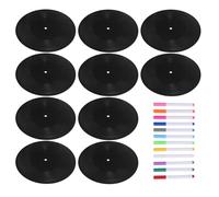 Parliky Incluye Plástico para o Marcadores Escribir Vintage Disco de Vinilo Negro con Superficie Visitantes de para de