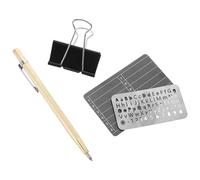 Parliky Juego de Almacenamiento de Frases de Criptografía 24 Palabras en Acero Inoxidable Resistente al Agua y Fuego, Organizador de Contraseñas para Billetera Fría, Placa Metálica Negra