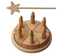 Parliky Juego de Pastel de Cumpleaños de Madera, Kit de Bricolaje DIY de Simulación, Juguete Interactivo Educativo para Fiestas y Juegos de rol, Decoración Segura y Creativa
