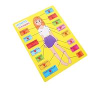 Parliky Juego de Rompecabezas de Madera Clavijas, Juguete Didáctico de Reconocimiento del Cuerpo Humano, Tablero Educativo en Español, Piezas Resistentes y Tamaño Adecuado para Manos