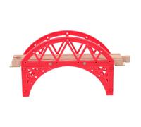 Parliky Juguete de Vía de Tren Simulada Puente Rojo de Plástico, Accesorio Creativo a Granel, Modelo Educativo de Escenario Ferroviario, Adecuado para Desarrollo Práctico