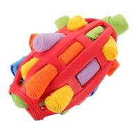 Parliky Juguete Interactivo para Perros Bola Olfativa Dispensadora de Comida Tamaño Mediano Color Rojo Forma de Balón de Rugby para Estimular el Juego y Evitar el Aburrimiento