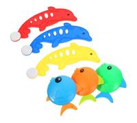 Parliky Juguetes de Buceo para Niños 6 Piezas Delfines y Peces de Plástico Juego de Piscina para Aprender a Bucear Fácil de Almacenar Adecuado para Verano