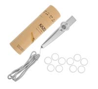 Parliky Kazoo de Metal Color Plata con Diafragma de Nylon y Cuerda, Instrumento Musical Portátil Fácil de Usar para Adultos y Niños en Aprendizaje Temprano