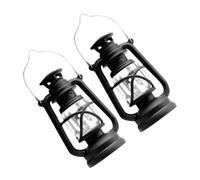 Parliky Lámparas de Queroseno en Miniatura para Casas de Muñecas 2 Piezas Estilo Retro Negro Luz LED Suave Accesorios de Decoración para Escenas y Bricolaje sin Pilas Decoración