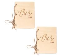 Parliky Libretas de Votos de Boda de Madera Reciclada Resistente Cuaderno Rústico para Novios Manual de Votos para Ceremonia y Celebración Matrimonial Pack de 2 Unidades