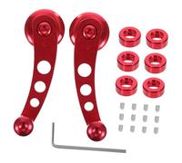 Parliky Manivelas para Elevalunas de Coche Manilla de Aluminio Resistente para Puertas Izquierda y Derecha Accesorios de Repuesto con Clip de Montaje Incluido Color Rojo
