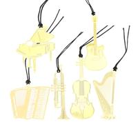 Parliky Marcadores de Metal para Libros 6 Pcs Diseño de Instrumentos Musicales Violín Guitarra Arpa Acordeón Trompeta Piano para Marcadores Elegantes y Prácticos para Lectura