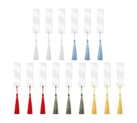 Parliky Marcadores de Sublimación en Blanco para Transferencia Térmica Marcapáginas Rectangulares con Borlas de Colores 15 Unidades para Manualidades y Proyectos DIY Escolares