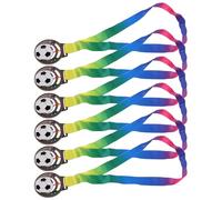 Parliky Medallas de Fútbol para Premios 6 Piezas de Metal Cobre 50 Mm Cinta para Competición Deportiva y Trofeos en Eventos y Fiestas Escolares