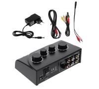 Parliky Mezclador de Sonido para Karaoke con Doble Entrada de Micrófono con Cable Compacto y Duradero Incluye Adaptador de Corriente Acv para Uso Profesional Fiestas y Eventos