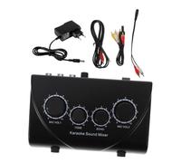 Parliky Mezclador de Sonido Profesional con Doble Micrófono Entradas Rca Control de Tono Ruido para Karaoke y PC Compatible con Equipos Ktv y Amplificadores