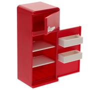 Parliky Mini Refrigerador en Miniatura Rojo, Muebles y Accesorios para Casas de Muñecas, Mini Juguete Frigorífico Compacto para Decoración de Micro Escenas Infantiles