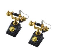 Parliky Mini Teléfono Simulado de Aleación Negro 2 Piezas para Decoración de Mini Casas Accesorios de Escritorio en Miniatura Tamaño 28X18X21 MM Suministros para Color Aleatorio
