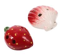 Parliky Ocarina de Cerámica con Forma de Fresa Instrumento Musical para Principiantes para Niños Niñas Y Adultos