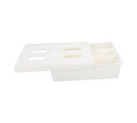 Parliky Organizador Cajón Adhesivo para Debajo del Escritorio Caja Almacenamiento Plástico sin Clavos Mediano Beige para Oficina y